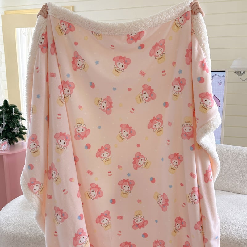 Κουβέρτα από βελούρ γάλακτος – πολλαπλών χρήσεων για τον χειμώνα, μοτίβα καρτούν: καρδιά, γεωμετρία, τετράγωνα; προσαρμογή διαθέσιμη