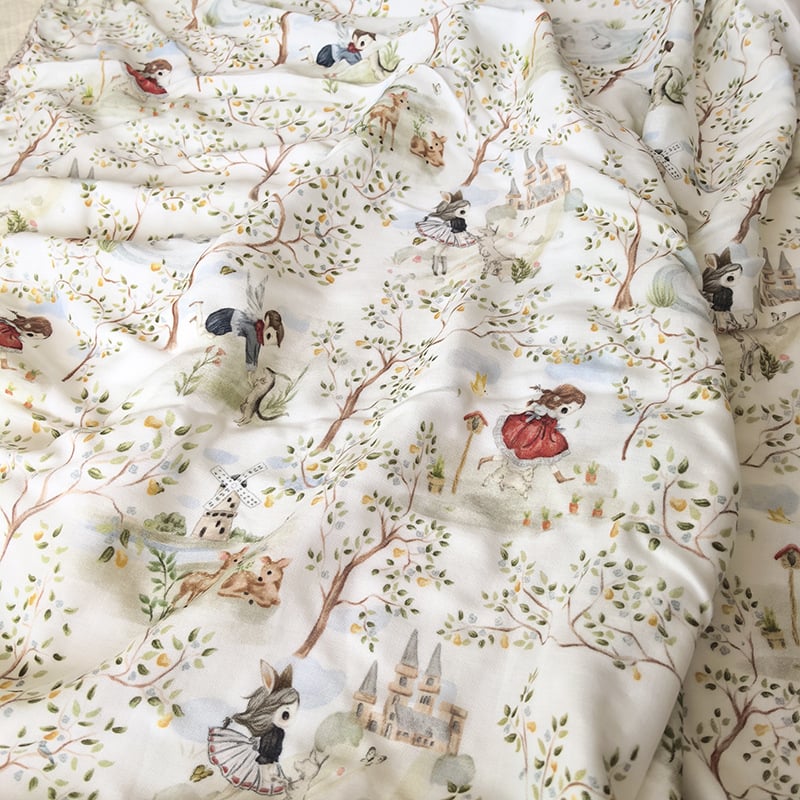 Παιδικό πάπλωμα από ίνες μπαμπού, τετραπλό στρώμα, διπλής όψεως γέμισμα από μπαμπού, αντιδραστική βαφή, βάρος 0.5-0.75 kg