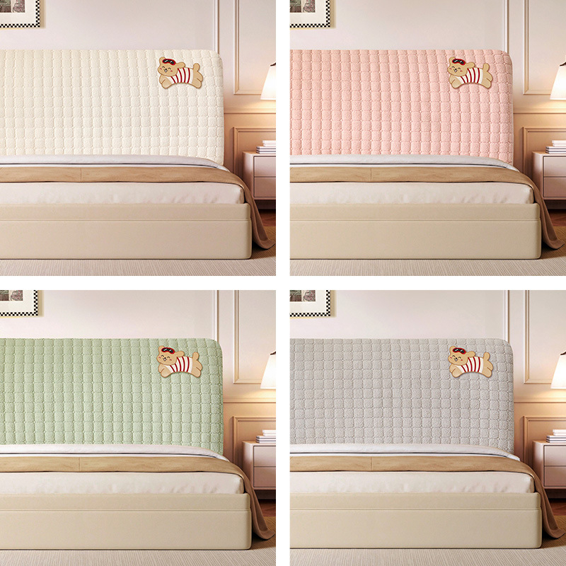 Husă pentru capul patului din Cloud Velvet, elastică, compatibilă universal cu paturile din lemn, detașabilă și lavabilă la mașina de spălat