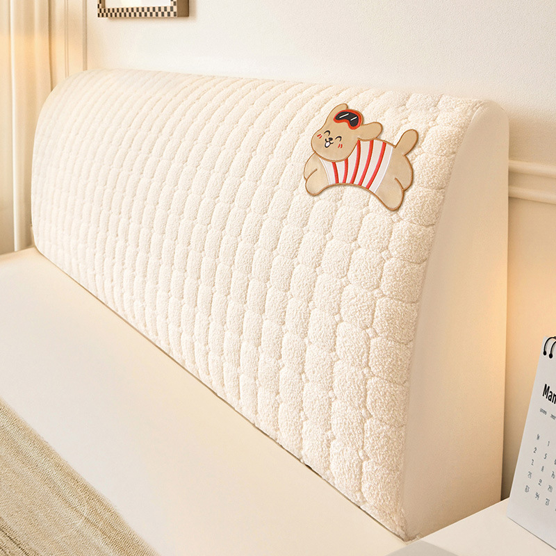 Husă pentru capul patului din Cloud Velvet, elastică, compatibilă universal cu paturile din lemn, detașabilă și lavabilă la mașina de spălat