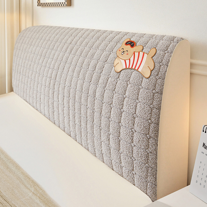 Husă pentru capul patului din Cloud Velvet, elastică, compatibilă universal cu paturile din lemn, detașabilă și lavabilă la mașina de spălat