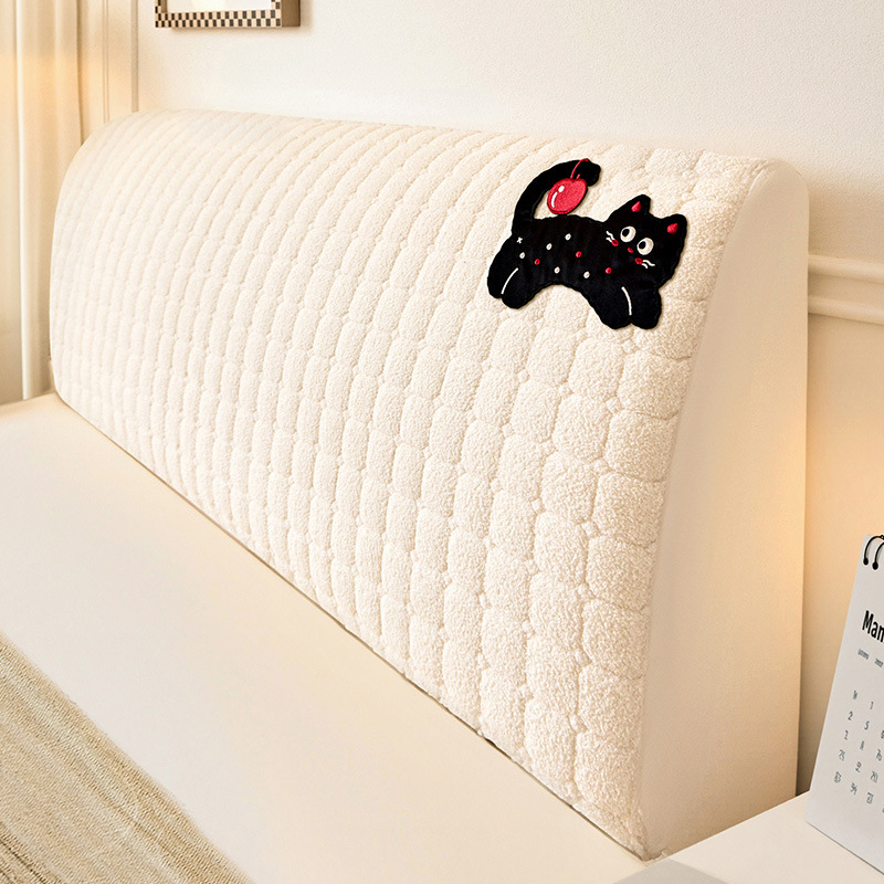 Husă pentru capul patului din Cloud Velvet, elastică, compatibilă universal cu paturile din lemn, detașabilă și lavabilă la mașina de spălat