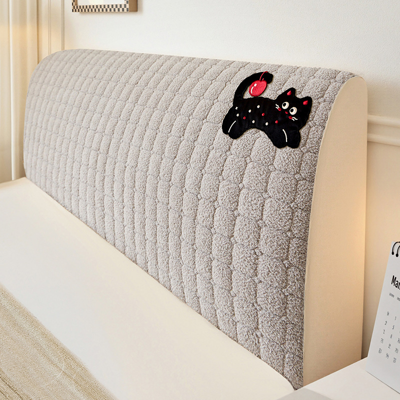 Husă pentru capul patului din Cloud Velvet, elastică, compatibilă universal cu paturile din lemn, detașabilă și lavabilă la mașina de spălat