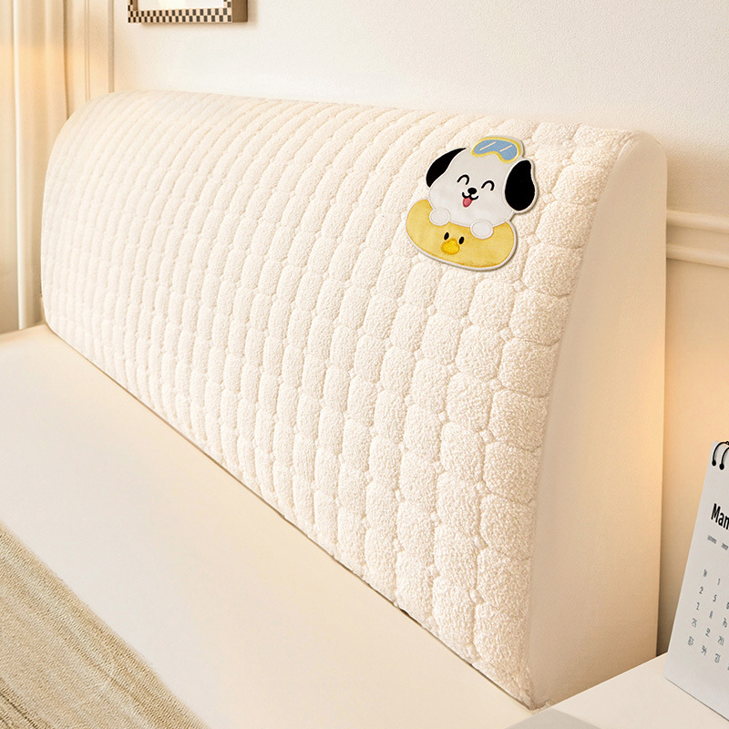 Husă pentru capul patului din Cloud Velvet, elastică, compatibilă universal cu paturile din lemn, detașabilă și lavabilă la mașina de spălat