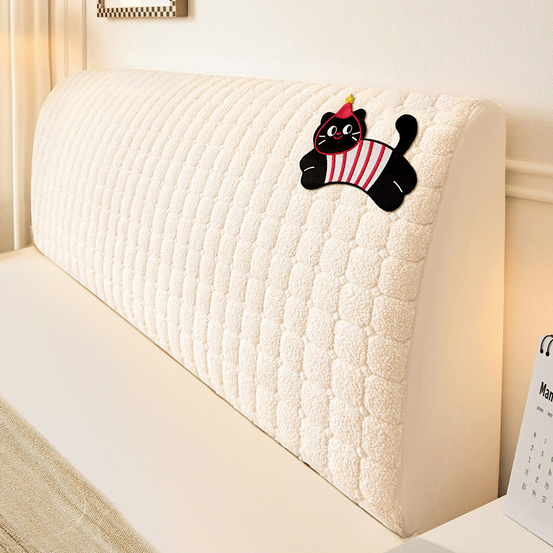 Husă pentru capul patului din Cloud Velvet, elastică, compatibilă universal cu paturile din lemn, detașabilă și lavabilă la mașina de spălat