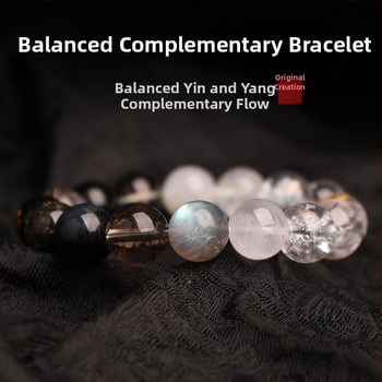 Гривна от Петте Елементи с кристали — унисекс, полирани естествени кристални камъни, Spring 2025, марка Sincerity Stone