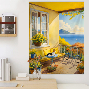 Гоблен ландшафтен мотив, плюшена материя, полиестер 71–80%, машинно тъкане, подходящ за дневна и спалня