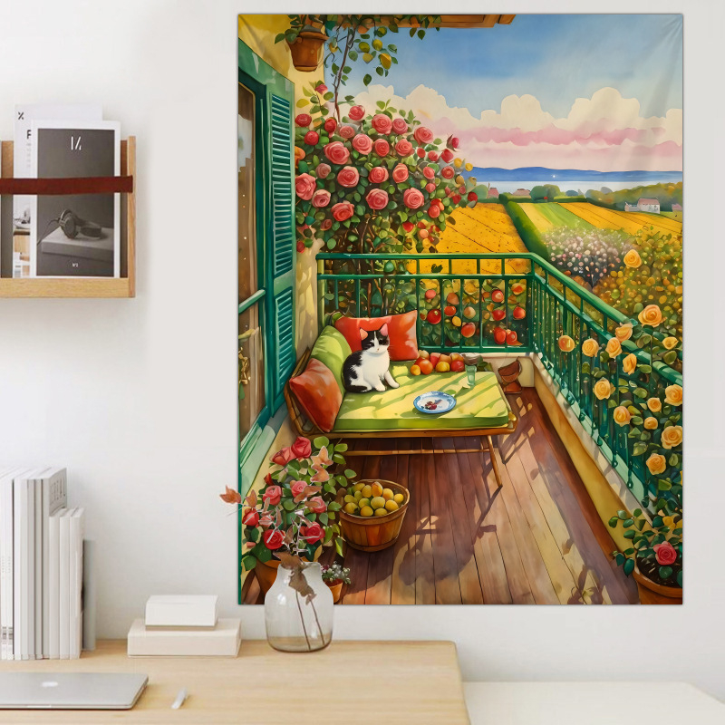 Гоблен ландшафтен мотив, плюшена материя, полиестер 71–80%, машинно тъкане, подходящ за дневна и спалня