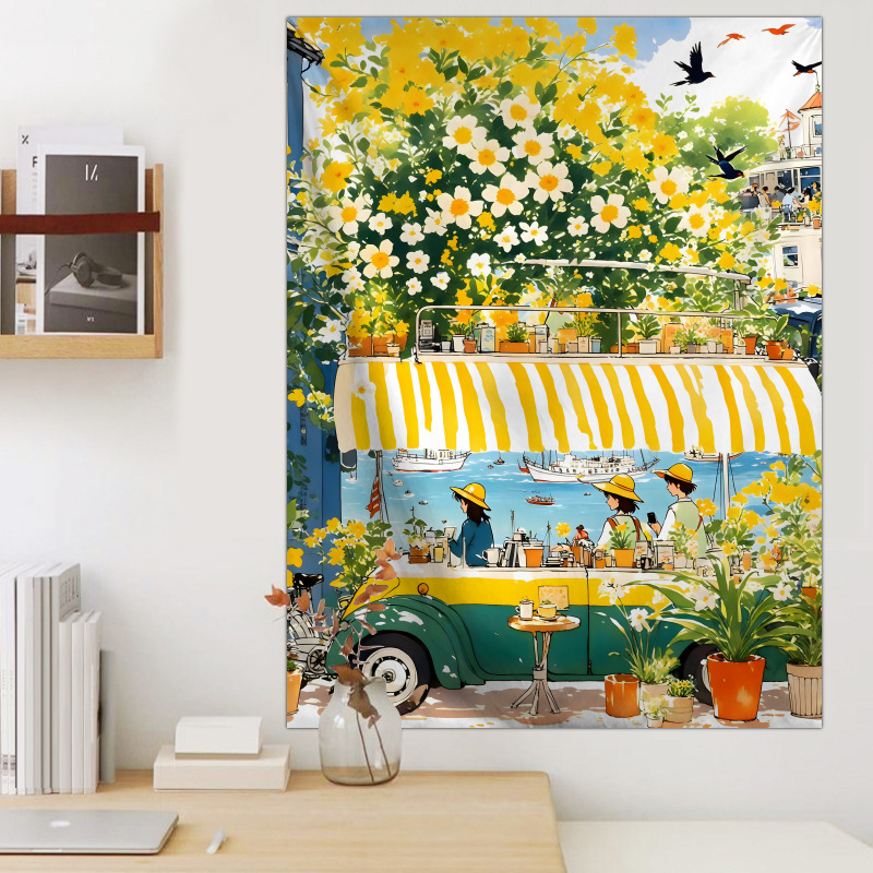 Гоблен ландшафтен мотив, плюшена материя, полиестер 71–80%, машинно тъкане, подходящ за дневна и спалня