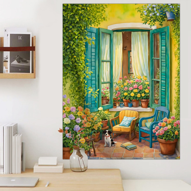 Гоблен ландшафтен мотив, плюшена материя, полиестер 71–80%, машинно тъкане, подходящ за дневна и спалня