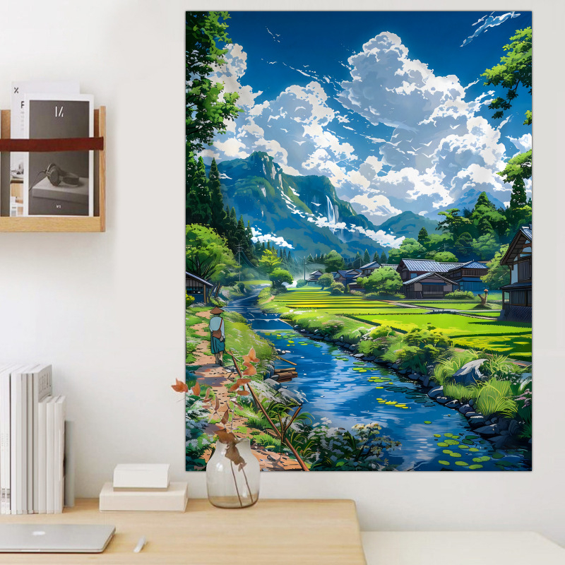 Гоблен ландшафтен мотив, плюшена материя, полиестер 71–80%, машинно тъкане, подходящ за дневна и спалня