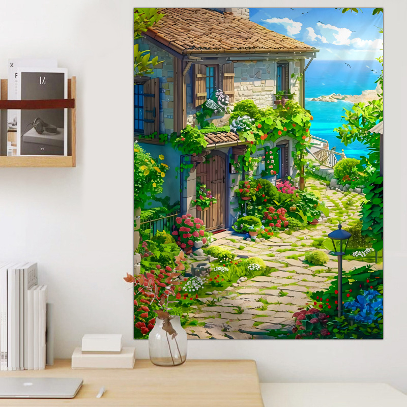 Гоблен ландшафтен мотив, плюшена материя, полиестер 71–80%, машинно тъкане, подходящ за дневна и спалня