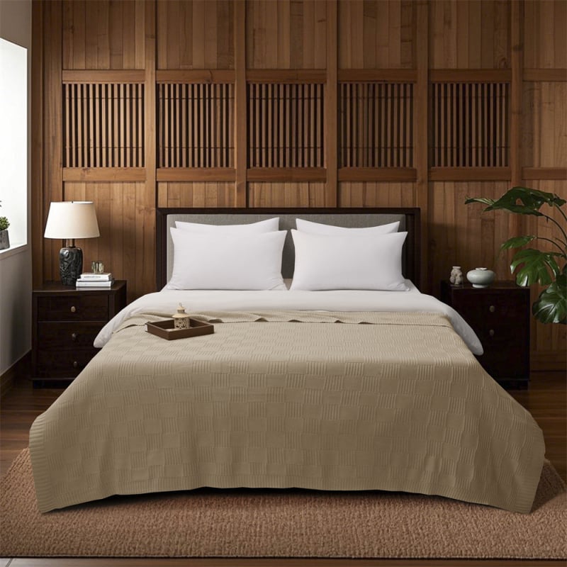 Βαμβακερή πλεκτή κουβέρτα για καναπέ και κρεβάτι - προσαρμοσμένη, φθινοπωρινό-χειμερινό, ομοιογενές μοτίβο (Βαμβάκι; Κάτω από 300 g; Φθινοπωρινό-χειμερινό; Ομοιογενές μοτίβο; Διαθέσιμη εξατομίκευση)