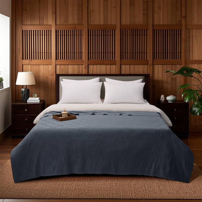 Βαμβακερή πλεκτή κουβέρτα για καναπέ και κρεβάτι - προσαρμοσμένη, φθινοπωρινό-χειμερινό, ομοιογενές μοτίβο (Βαμβάκι; Κάτω από 300 g; Φθινοπωρινό-χειμερινό; Ομοιογενές μοτίβο; Διαθέσιμη εξατομίκευση)