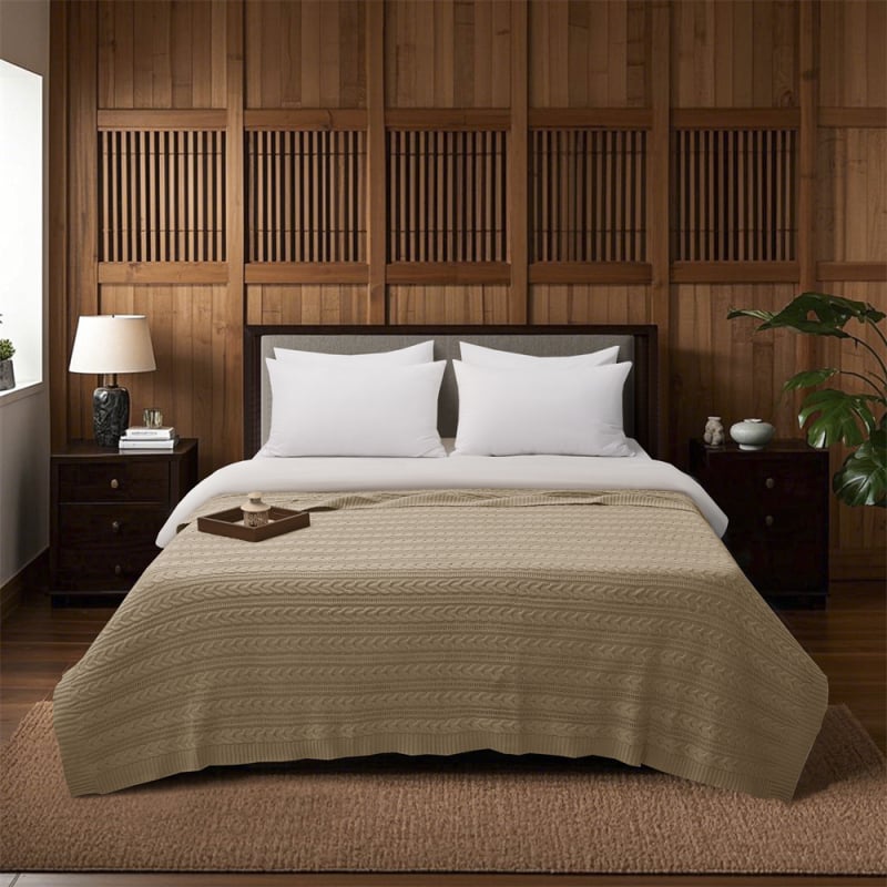 Βαμβακερή πλεκτή κουβέρτα για καναπέ και κρεβάτι - προσαρμοσμένη, φθινοπωρινό-χειμερινό, ομοιογενές μοτίβο (Βαμβάκι; Κάτω από 300 g; Φθινοπωρινό-χειμερινό; Ομοιογενές μοτίβο; Διαθέσιμη εξατομίκευση)