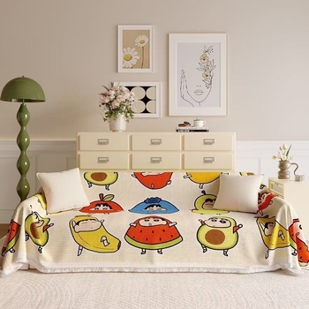 Waffle textúrájú kanapévédő | macska karmolás elleni védelem, teljes fedés, csúszásmentes, univerzális minden évszakra; Anyag: pamut és len; Minta: geometriai, rajzfilm, aranyos állatok; Alkalmas moduláris kanapéhoz; Stílus: rajzfilm; Testreszabás elérhető