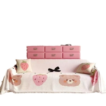 Waffle textúrájú kanapévédő | macska karmolás elleni védelem, teljes fedés, csúszásmentes, univerzális minden évszakra; Anyag: pamut és len; Minta: geometriai, rajzfilm, aranyos állatok; Alkalmas moduláris kanapéhoz; Stílus: rajzfilm; Testreszabás elérhető