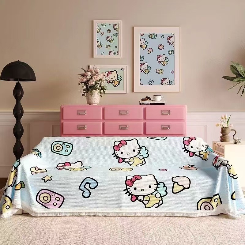 Waffle textúrájú kanapévédő | macska karmolás elleni védelem, teljes fedés, csúszásmentes, univerzális minden évszakra; Anyag: pamut és len; Minta: geometriai, rajzfilm, aranyos állatok; Alkalmas moduláris kanapéhoz; Stílus: rajzfilm; Testreszabás elérhető