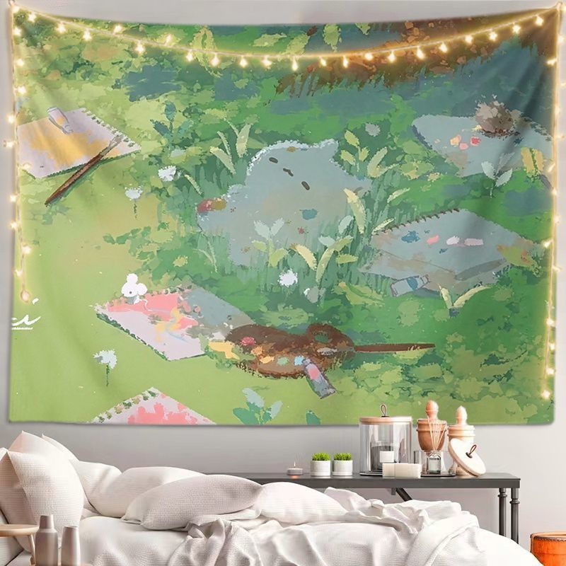 Tapestry – сценичен пейзаж, пасторален стил, плюшена тъкан с 30–40% памук за дневна