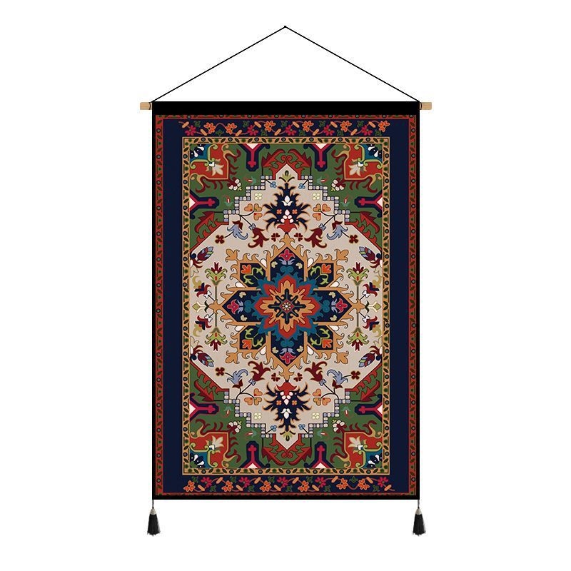 Гоблен за стена: етно стил с марокански мотиви; Материал: Tencel (Lyocell); Основна тъкан: 100% памук; Нетъкан текстил; Ръчно пране.