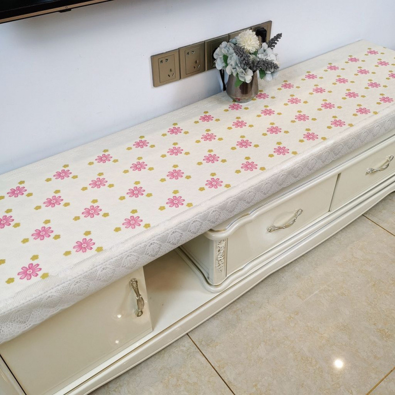 Asztalterítő, vízálló és olajálló, téglalap alakú, modern minimalista stílus, minták: szív, geometriai és virágos