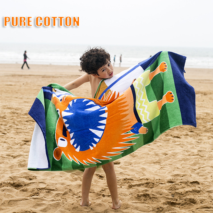 Beeyier Pamut fürdő- és strandtörölköző - Vastagított rajzfigura, Reaktív nyomtatás, Cut Velvet textúra, 500 g+, 32 szál