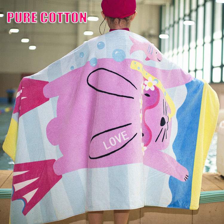 Beeyier Pamut fürdő- és strandtörölköző - Vastagított rajzfigura, Reaktív nyomtatás, Cut Velvet textúra, 500 g+, 32 szál