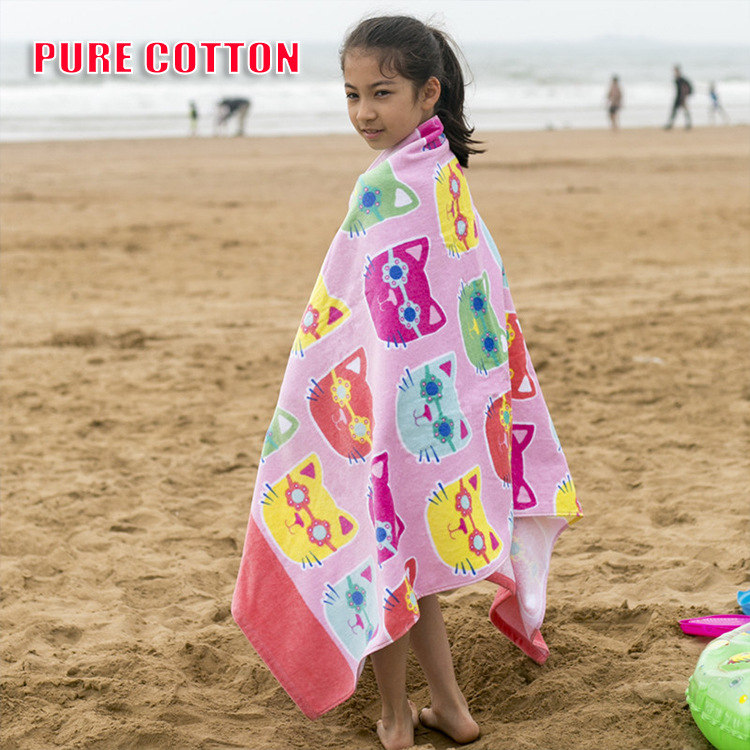 Beeyier Pamut fürdő- és strandtörölköző - Vastagított rajzfigura, Reaktív nyomtatás, Cut Velvet textúra, 500 g+, 32 szál