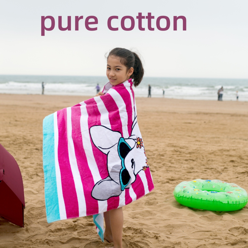 Beeyier Pamut fürdő- és strandtörölköző - Vastagított rajzfigura, Reaktív nyomtatás, Cut Velvet textúra, 500 g+, 32 szál