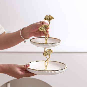 Керамична многоетажна плодова чиния, скандинавски прост стил, домашна декорация за дневната