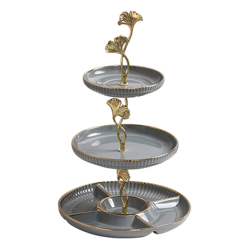 Керамична многоетажна плодова чиния, скандинавски прост стил, домашна декорация за дневната