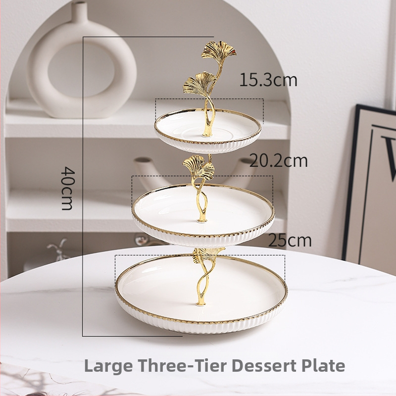 Керамична многоетажна плодова чиния, скандинавски прост стил, домашна декорация за дневната