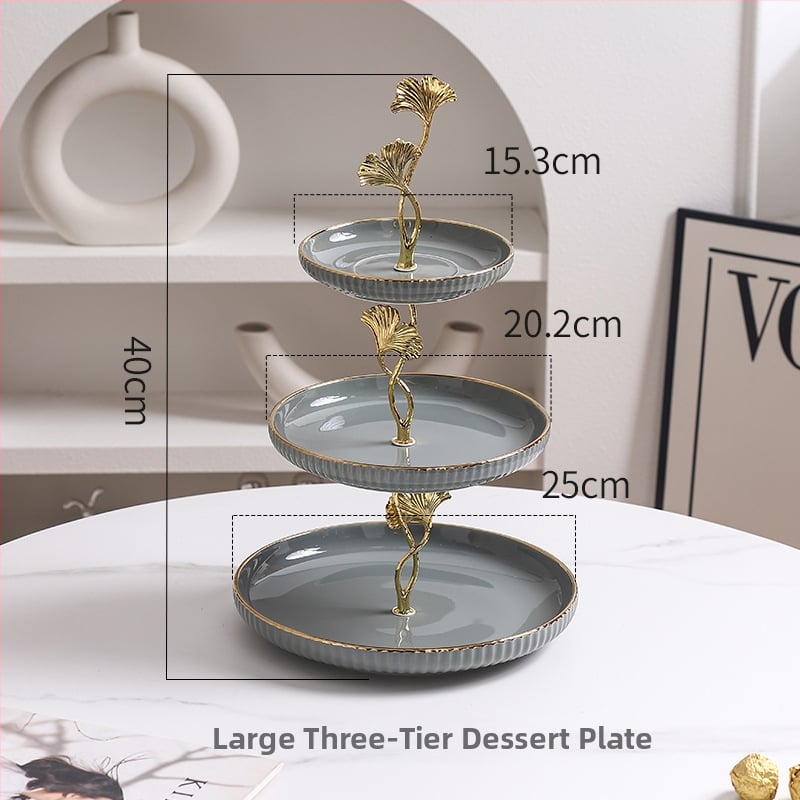 Керамична многоетажна плодова чиния, скандинавски прост стил, домашна декорация за дневната