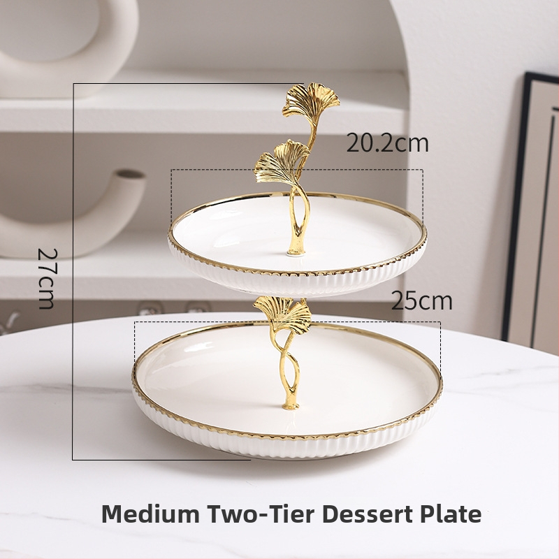 Керамична многоетажна плодова чиния, скандинавски прост стил, домашна декорация за дневната