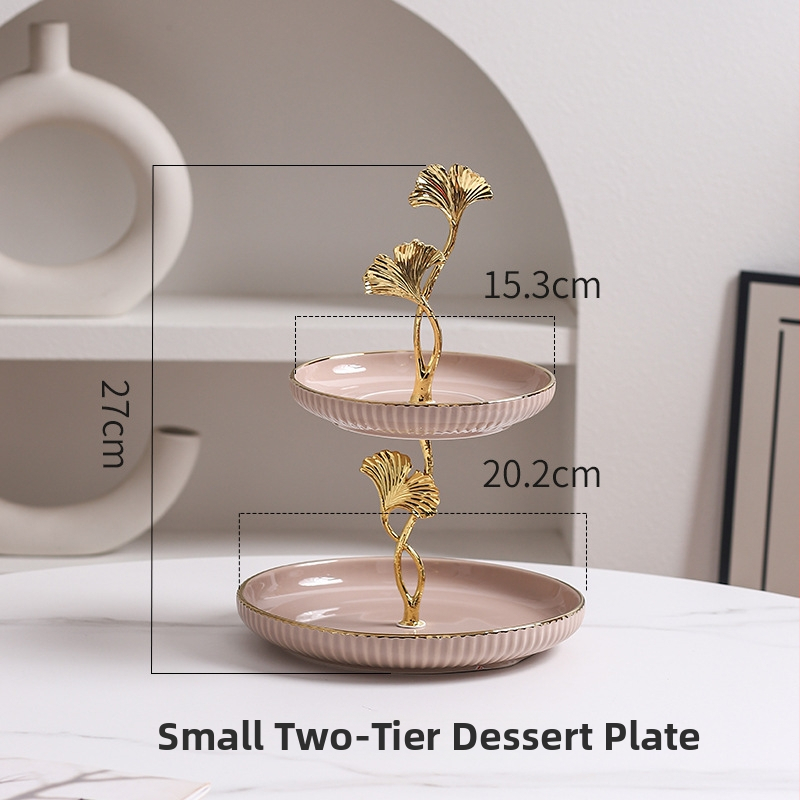 Керамична многоетажна плодова чиния, скандинавски прост стил, домашна декорация за дневната