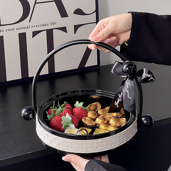 Чиния за плодове от порцелан, Happy bar, скандинавски стил, прост стил, първокласно качество