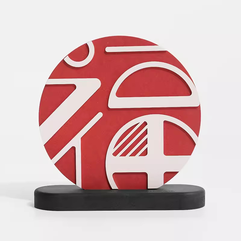 Дървен настолен декоративен аксесоар за хол с телевизионно шкафче – модерен стил, подарък за нов дом, диплома и други поводи