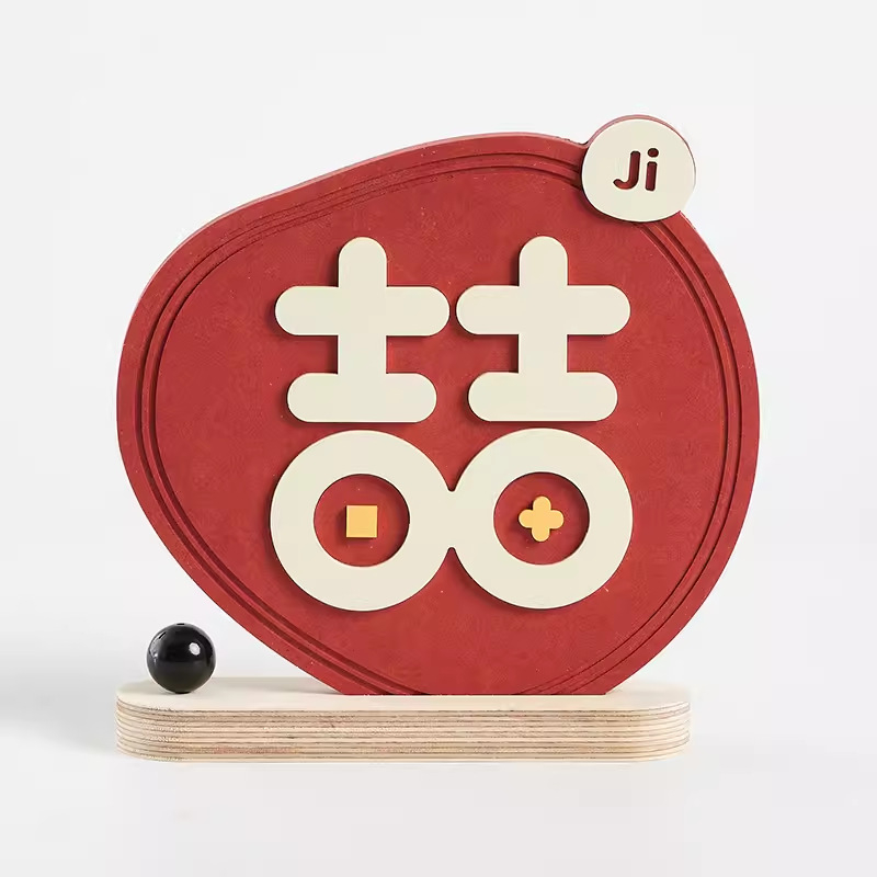 Дървен настолен декоративен аксесоар за хол с телевизионно шкафче – модерен стил, подарък за нов дом, диплома и други поводи