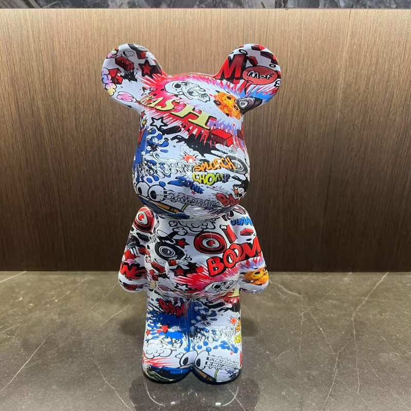 Декоративно мече за детска стая - пластмасова фигурка, стил лукс, инжекционно формована (Материал: пластмаса; Технология: инжекционно формоване; Стил: лукс; Подходящ за подарък: рождени дни, нов дом, пътуване)