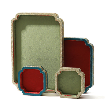 Egyoldalas tömörfa ékszer-tároló tálca, retro/ősi stílusú kiállításhoz, összefűzési kivitel, Shenzhen eredetű