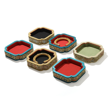 Egyoldalas tömörfa ékszer-tároló tálca, retro/ősi stílusú kiállításhoz, összefűzési kivitel, Shenzhen eredetű