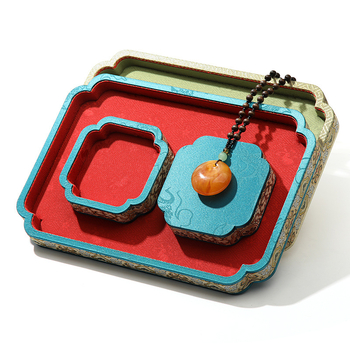 Egyoldalas tömörfa ékszer-tároló tálca, retro/ősi stílusú kiállításhoz, összefűzési kivitel, Shenzhen eredetű