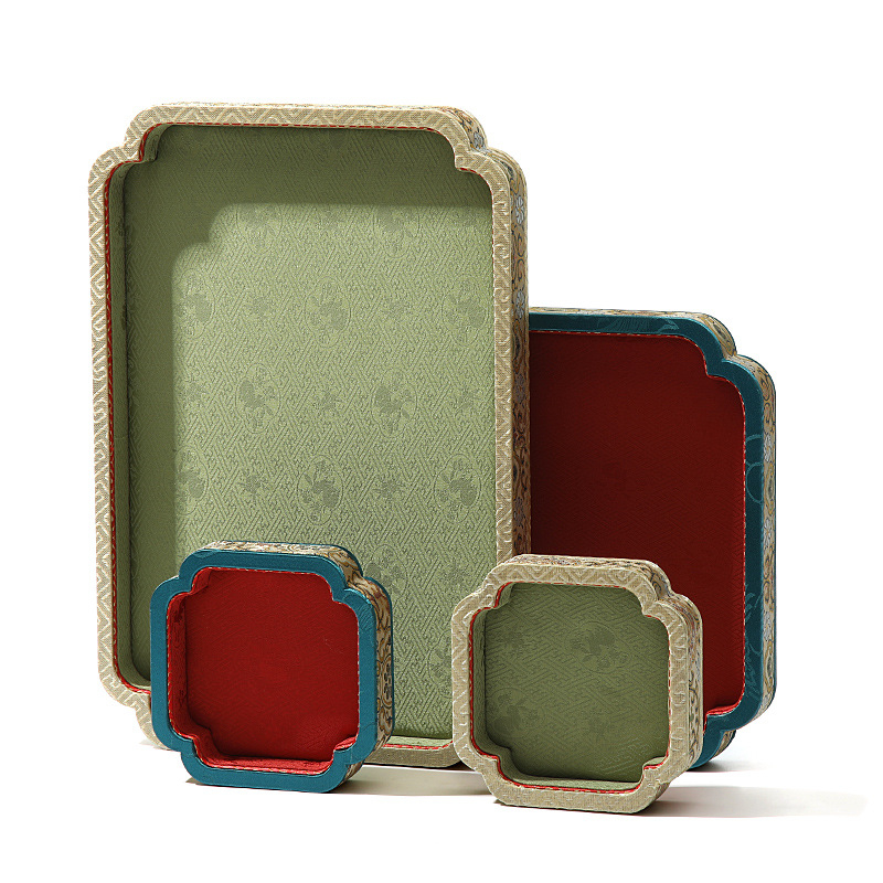 Egyoldalas tömörfa ékszer-tároló tálca, retro/ősi stílusú kiállításhoz, összefűzési kivitel, Shenzhen eredetű