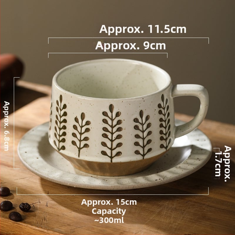 Keraamiline kohvitass, retro-stiil, lillemustriga, mikrolaineahjus kasutatav, logotüübi personaliseerimise võimalus