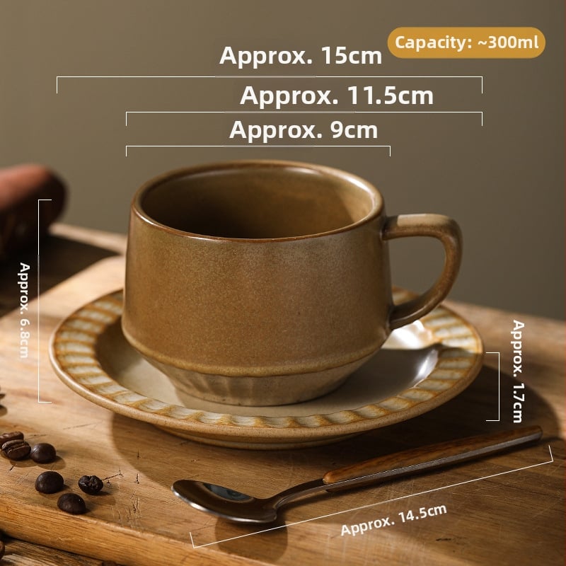 Keraamiline kohvitass, retro-stiil, lillemustriga, mikrolaineahjus kasutatav, logotüübi personaliseerimise võimalus