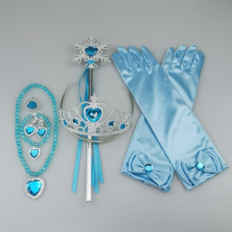 Princesės drabužių priedų rinkinys: karūna, magijos lazdelė ir pirštinės; citrino kristalai, plastikas/ derva
