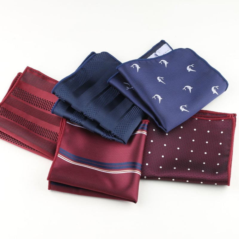 Kišeninės skarelės su gėlių raštu, džakardinė poliesterio medžiaga, vakarinis stilius