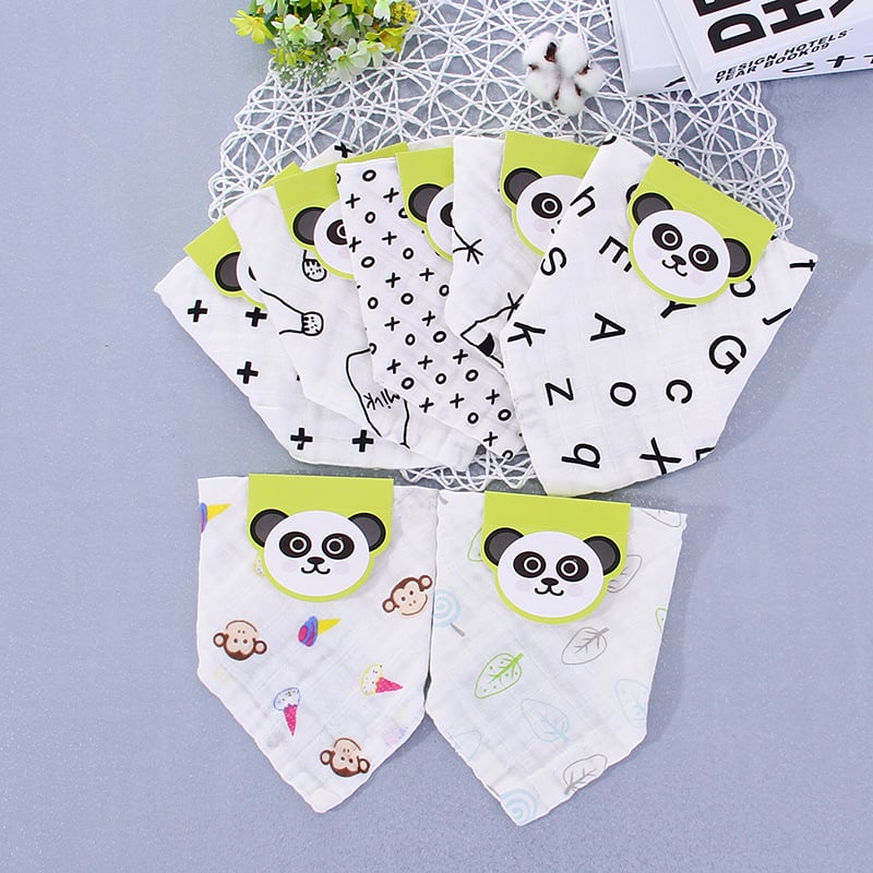 Kūdikių gazės bavetė su trikampio formos dvigubo užsegimo, greitas įsisavinimas 0–5 s, logotipo spausdinimo galimybė