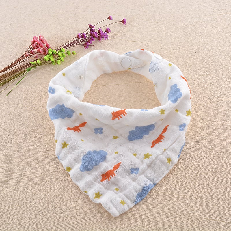 Kūdikių gazės bavetė su trikampio formos dvigubo užsegimo, greitas įsisavinimas 0–5 s, logotipo spausdinimo galimybė