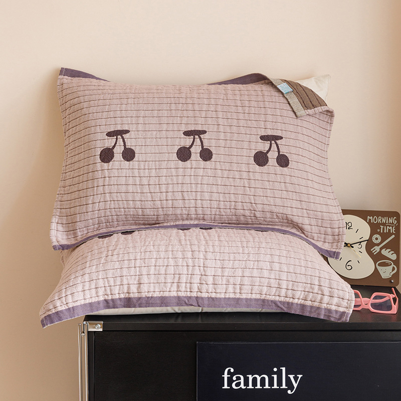 Памучни марлеви възглавнични кърпи (пакет от две) – четири слоя, чувствителни към кожата, дишащи, детска анимационна тема